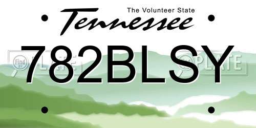 782BLSY Tennessee License Plate