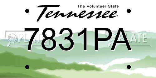 7831PA Tennessee License Plate