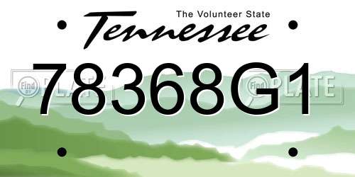 78368G1 Tennessee License Plate