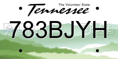 783BJYH Tennessee License Plate