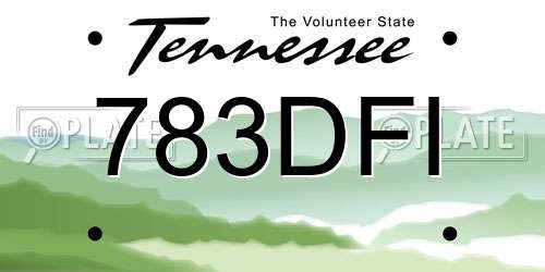 783DFI Tennessee License Plate