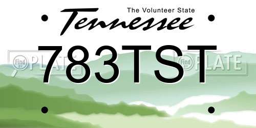 783TST Tennessee License Plate