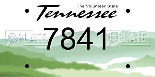 7841 Tennessee License Plate