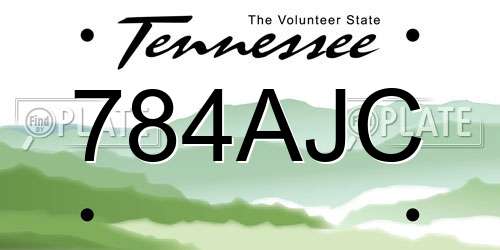 784AJC Tennessee License Plate
