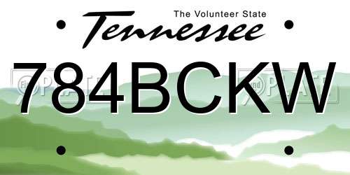 784BCKW Tennessee License Plate