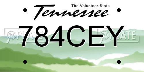 784CEY Tennessee License Plate