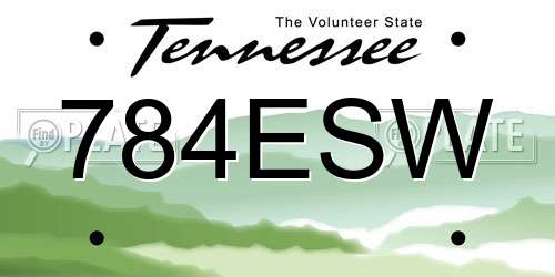 784ESW Tennessee License Plate