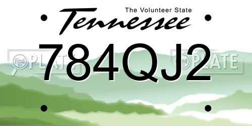 784QJ2 Tennessee License Plate