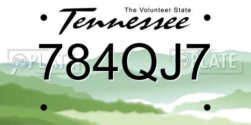 784QJ7 Tennessee License Plate
