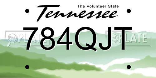784QJT Tennessee License Plate