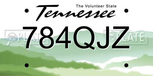 784QJZ Tennessee License Plate