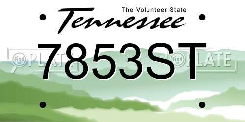 7853ST Tennessee License Plate