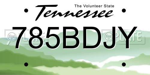 785BDJY Tennessee License Plate