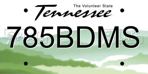 785BDMS Tennessee License Plate