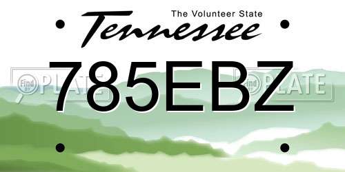 785EBZ Tennessee License Plate