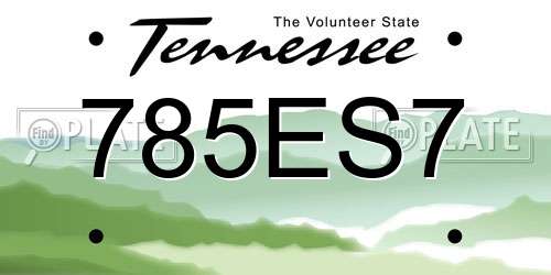 785ES7 Tennessee License Plate
