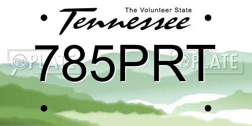785PRT Tennessee License Plate