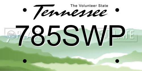 785SWP Tennessee License Plate