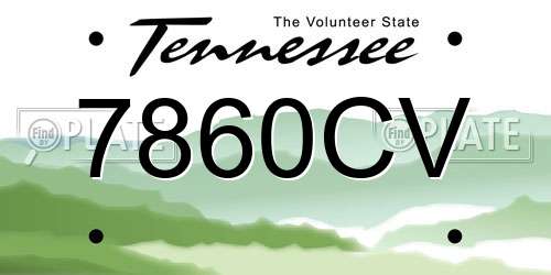 7860CV Tennessee License Plate