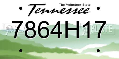 7864H17 Tennessee License Plate