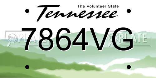 7864VG Tennessee License Plate