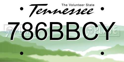 786BBCY Tennessee License Plate