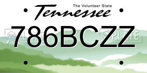 786BCZZ Tennessee License Plate