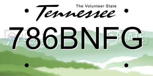 786BNFG Tennessee License Plate