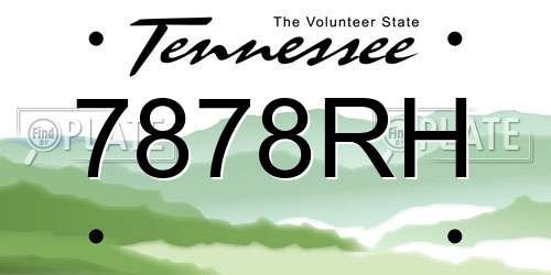 7878RH Tennessee License Plate