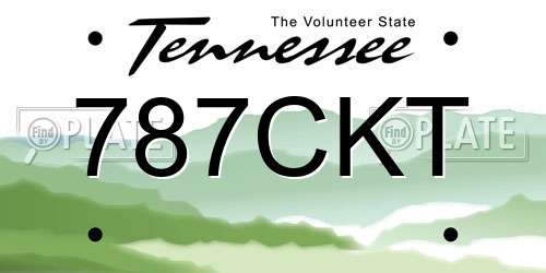 787CKT Tennessee License Plate
