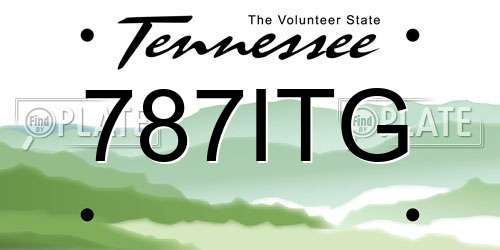 787ITG Tennessee License Plate