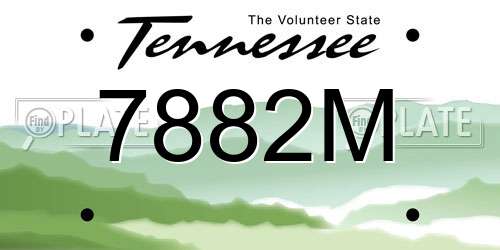 7882M Tennessee License Plate