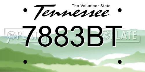 7883BT Tennessee License Plate