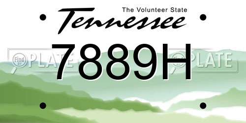 7889H Tennessee License Plate