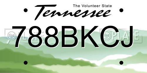 788BKCJ Tennessee License Plate