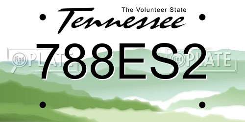 788ES2 Tennessee License Plate