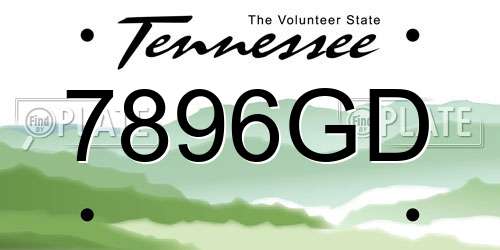 7896GD Tennessee License Plate