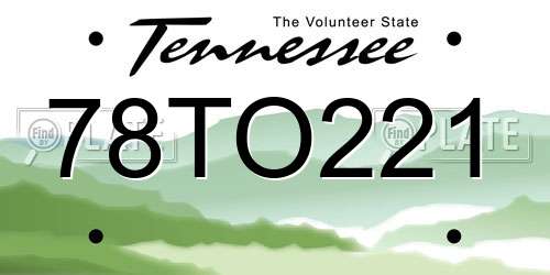 78TO221 Tennessee License Plate