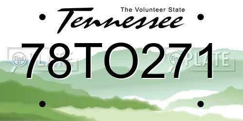 78TO271 Tennessee License Plate