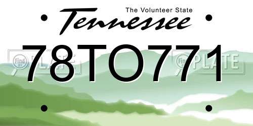 78TO771 Tennessee License Plate
