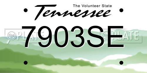 7903SE Tennessee License Plate