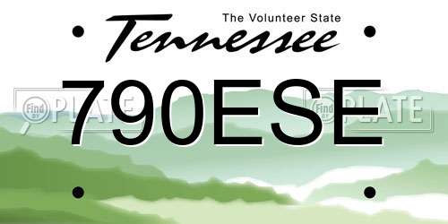790ESE Tennessee License Plate