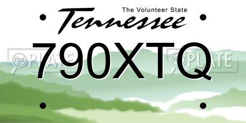 790XTQ Tennessee License Plate