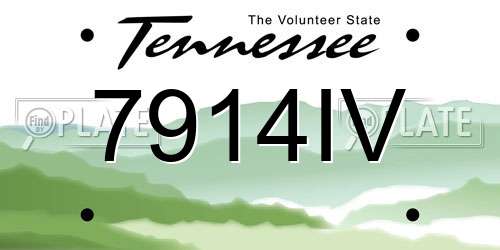 7914IV Tennessee License Plate