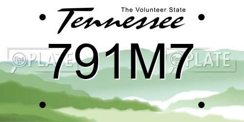 791M7 Tennessee License Plate