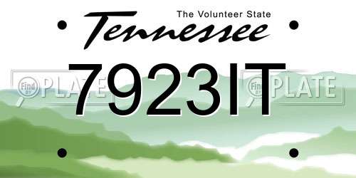 7923IT Tennessee License Plate