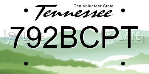 792BCPT Tennessee License Plate