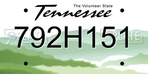792H151 Tennessee License Plate