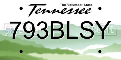 793BLSY Tennessee License Plate