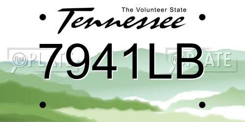 7941LB Tennessee License Plate